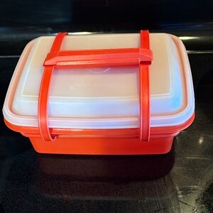 Vintage Tupperware Red Food Storage lunch Box